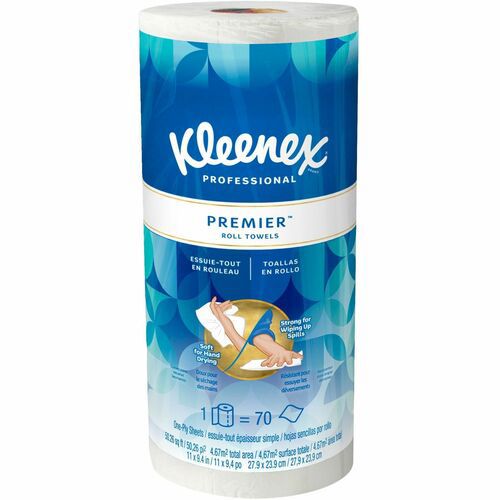 Premiere Kitchen Roll Towels, 1-Ply, 11 x 10.4, White, 70/Roll, 24 Rolls/Carton